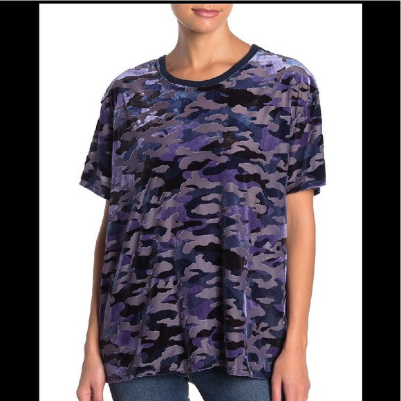 Free People Tops - Free People Velvet Camo Burnout Tee NWT XS